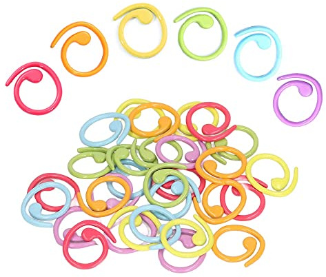 OHYER 30 Pièces Marqueur de Mailles Anneaux Marqueurs de Point à Tricote Anneau de Marque de Crochet en Métal Anneau pour Tricot Point Marqueur pour Debutant Couture Tricot Artisanat 6 Couleurs (A)
