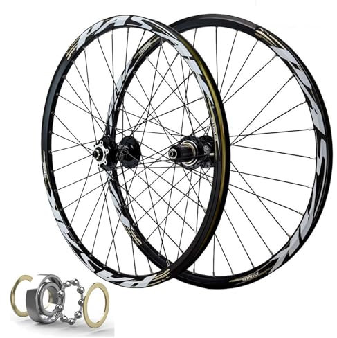 MTB Wheelset 26 Inch Disc Brake Bicycle Rim 32 Spoke 27.5 29 Inch Mountain Bike Front & Rear Wheel QR Sealed Bearing Hubs for 7-11 Speed Cassette (Color : Black, Size : 27.5 inch)
