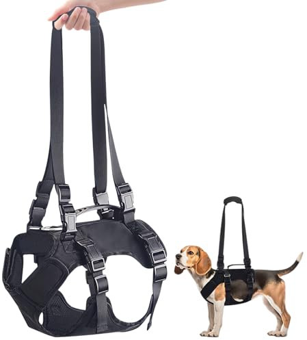 Hundegeschirr,Hundegeschirr Mittelgroße Grosse Kleine Hunde mit Griff Brustgeschirr,Geschirr Hund,Sicherheitsgeschirr Hund mit 3 Griffen, Abnehmbare Verstellbare Schultergurte (XL)