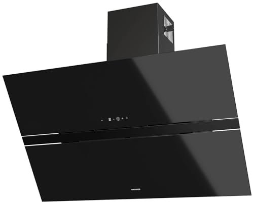 Oranier Kopffrei-Wandhaube 90 cm - schwarze Umluft Dunstabzugshaube LED Anzeige weiß - Kopffreihaube mit 4 Leistungsstufen - Touch-Control - ALIS90S1
