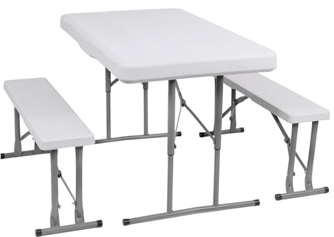 SPRINGOS Ensemble de table de jardin à bière avec 2 bancs pliables, GF0096