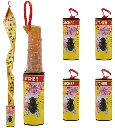 Fliegenfänger Klebestreifen, Fliege Papierstreifen Insektenfänger, Fliegenfalle, Fliegenvernichter Gegen Fruchtfliegen Fliegen Mücken und Motten, Fliegenfalle Klebestreifen-4 Stuck