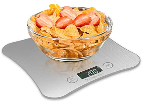 MaxSell Digital Scales Kitchen Bhomely | Electronic Kitchen Weighing Scales Digital With 2x AAA Batteries | Stainless Steel Food Weighing Scales 5kg - 15kg (SG, 5KG)