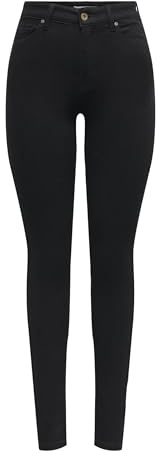 ONLY Onllulu Hw Skinny Push Up Mas070 BF DNM, Jean Noir, L / 30L Femmes
