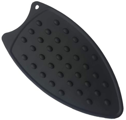 UWEOTYYY Tampone in Ferro Silicone Tappeto da Stiratura Tappetino Caldo Vassoio Piastra Resistente al Calore per Ferro a Vapore Secco Nero, Pad di pentola in Ferro Silicone