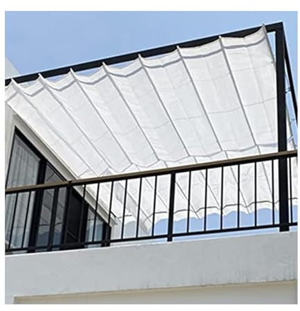 Voile d'ombrage rétractable en forme de U pour extérieur, piscine, terrasse, cour, 1,2 m x 8 m