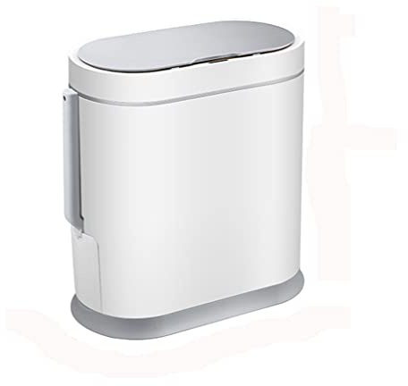 ONMYJFD 8L Smart Trash Can Household Induction Waterproof Toilet Cover Toilet Brush Integrated Paper Baske Trash Bin(OneColor)