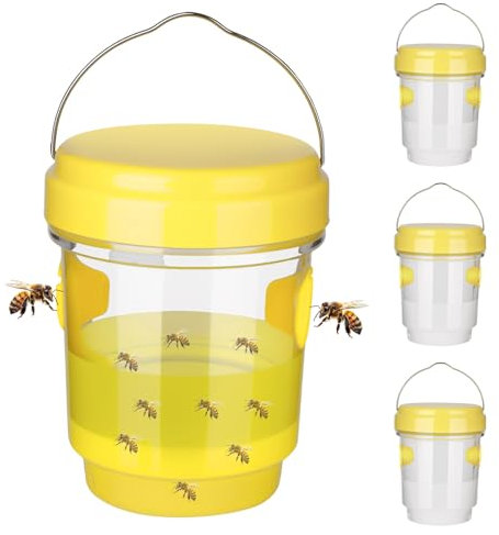 smtfcty 3 pièces Ensemble de pièges à guêpes,Pièges à Guêpes pour l'extérieur Piège à Abeilles à Suspendre Piège Vivant à Suspendre pour Jardin, Balcon, Extérieur, sans Produits Chimiques