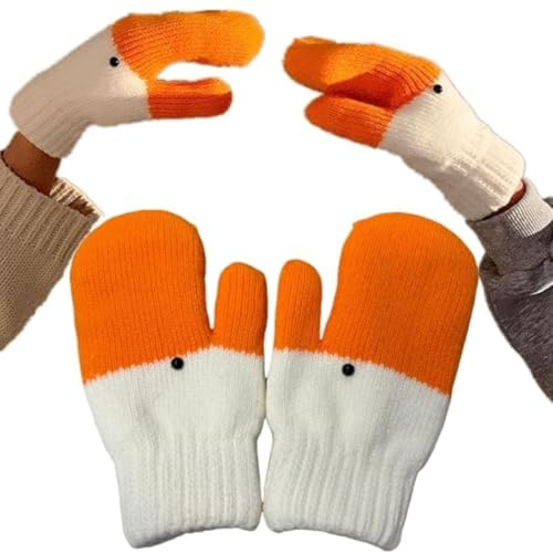 Flamingo Mittens for Women, Warm Thermal Lining Cozy Animal Gloves, Funny Christmas Gift for Girlfriend, Novelty Cozy Winter Present