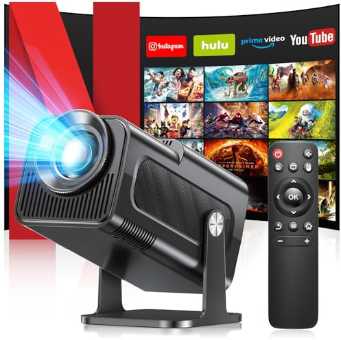 Mini Proiettore, New Upgraded, Supporto 4k Videoproiettore con WiFi 6 BT5.4, Portatile Proiettore con Messa Fuoco Automatica, 180° Rotation, Correzione Trapezoidale Automatica, TV Stick/HDMI, Nero