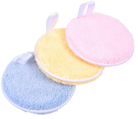 VILLFUL Dischetti Struccanti Riutilizzabili 3 Pezzi Spugna Lava Viso Compatta per Donna Accessorio Trucco Delicato e Morbido per Pulizia Viso Quotidiana