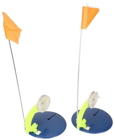 Taidda 6 Set Ice Fishing Flags, Portable Winter Fishing Supplies with Hooks and Lines, for Outdoor Ice Markers