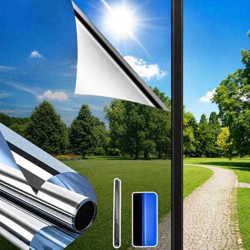 Weeoley Vinilos para Cristales Efecto Espejo Anti Calor 44,5×200 cm