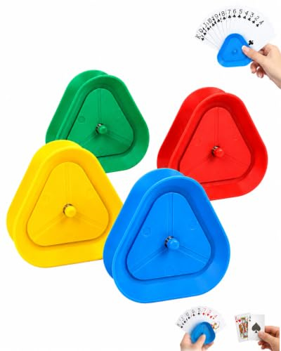 YIPFEN Soporte de Cartas Triangular 4 Unidades para Juegos de Mesa. Facilita el Agarre a Niños, Adultos y Personas Mayores con Manos Pequeñas o Artritis.