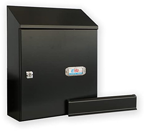BTV | Bocacartas y Recogecartas con Cerradura Grado I | Buzon Exterior Disponible en Blanco, Bronce o Negro | 395x125x312 mm