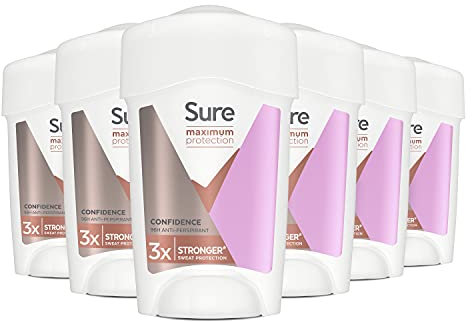 Sure Women Deo-Creme Confidence für Damen, maximaler Schutz, Anti-Transpirant, 45 ml, 6er pack