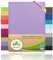 leevitex® Spannbettlaken 90x200cm - 100x200cm | Spannbetttuch Bettlaken | 100% Jersey Baumwolle | Matratzenhöhe bis 25 cm | Öko-tex | Flieder/Lavendel