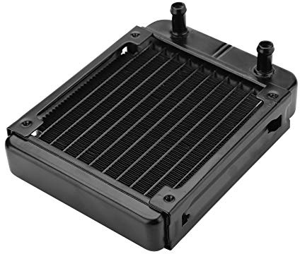 ASHATA 120 mm aluminiumkylare, aluminiumradiator för vattenkylning CPU dator, 10 rör 120 mm kylfläns för PC vattenkylning svart