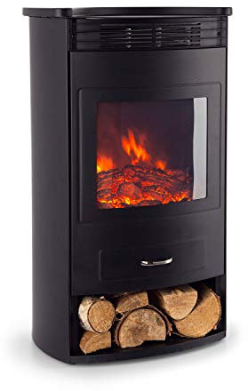 Klarstein Fausse Cheminée Electrique d'Intérieur, Chauffage de 1900W, Decorative Murale avec Effet Flamme en LED, Télécommande Inclus, Programmable, Minuterie, Thermostat Réglable