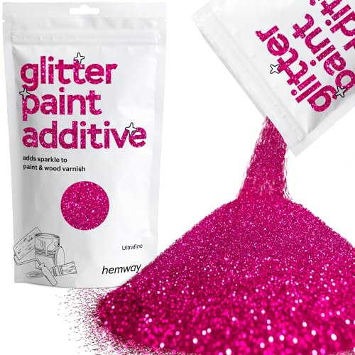 Dark Rose Pink Glitter Paint Additive Ultrafine 100g for Adding Sparkle to Paints & Varnish | Paint Walls Sparkly Add to Emulsion, Acrylic or Lacquer Indoor | Hemway