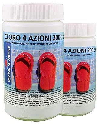 Lapi 2 kg Cloro 4 azioni per Piscina in pastiglie 2 Barattoli da 1kg Chimici