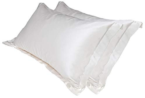 2Pcs Mulberry Silk Pillowcase Cover for Hair Charmeuse Hypoallergenic White Standard 54cm×84cm