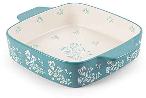 Wisenvoy Baking Dish Ceramic Brownie Pan 9x9 Baking Pan Casserole Dish Lasagna Pan Square Rose Dish Pan Bakeware Sets