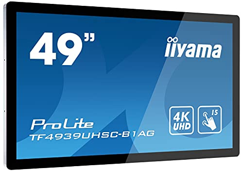 iiyama Prolite TF4939UHSC-B1AG 123cm 49 IPS LED-Monitor 4K UHD Open Frame 15 Punkt Multitouch kapazitiv VGA HDMI DP RS-232c RJ45 7H IP54 AntiGlare Touch-durch-Glass 24/7