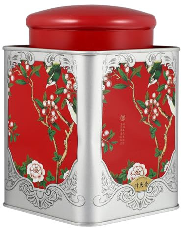 Tea Canisters Tea Set Tin Canister Tinplate Box Retro Coffee Sugar Storage Jars Airtight Food Storage Pots Container for Condiment Nuts Red Coffee Sugar s Tin