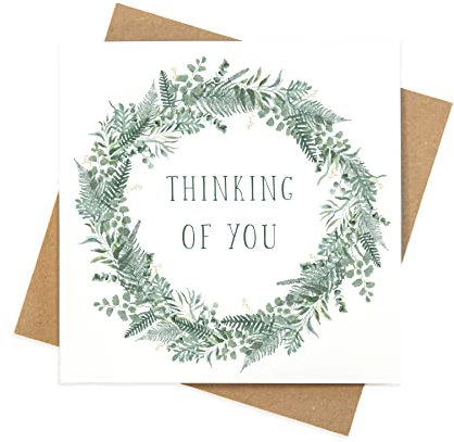 With sympathy card | thinking of you card botanical ferns and leaves | condolences card premium greetings card | deepest sympathy cards | bereavement card