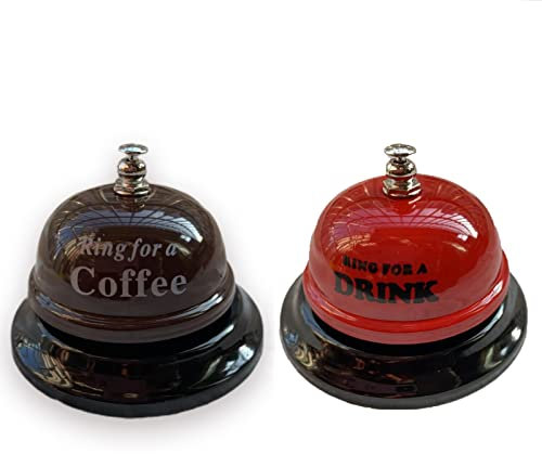 2 Stück Tischglocke, Hotel Klingel Rezeption, Rezeptionsklingel, für Restaurants, Küchen, Hotels, Bars (2 Farben)