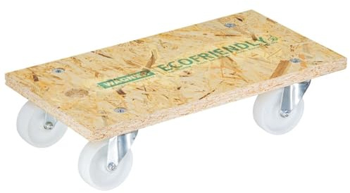 WAGNER Transportvagn transporthjälp I 57,5 x 300 x 12 cm, lastkapacitet 400 kg I möbelvagn av OSB I tung lastrullbräda I flyttvagn tunga möbler I lasthjul m. upphängningshål I FSC I Made in DE