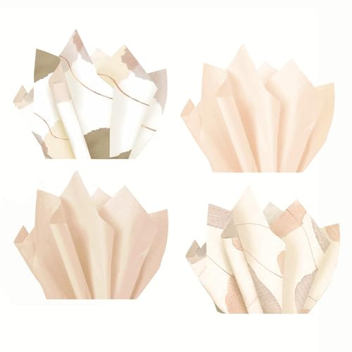 NICROHOME Seidenpapier Verpackungsmaterial Zum Verpacken, Weißbraunes Geschenkpapier für Weihnachten, Geschenktüten, Tissue Paper, Verpackung, Handwerk, Hochzeit, Brautparty, Geburtstagsdekoration