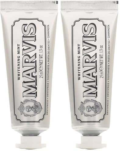 Marvis Travel Whitening Mint Toothpaste for Smokers (Pack of 2)