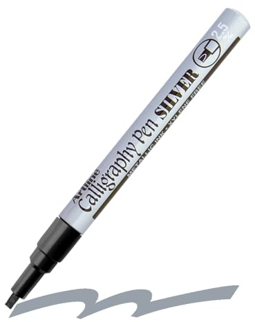 Artline 993XF Opaque Metallic Calligraphy Paint Marker, Silver