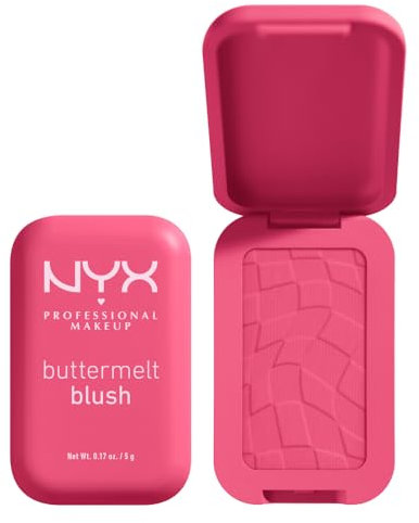 NYX Professional Makeup Blush in Polvere, Per un Look Fresco e Colorato, Arricchito con Burro di Mango, Mandorle e Karitè, Sfumabile, Buttermelt, Tonalità: Getting Butta, 5 g