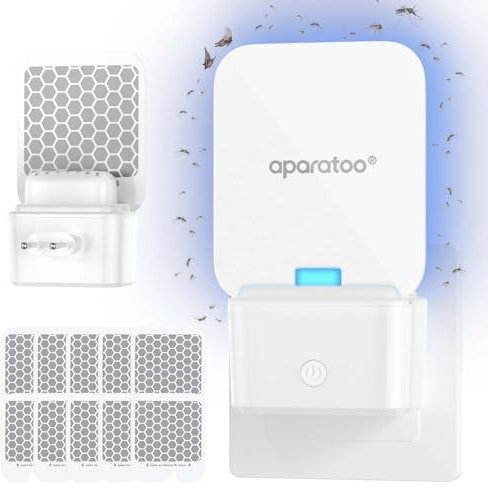 Insektenvernichter Elektrisch,Fliegende Insektenfalle, Plug-in-Fruchtfliegenfalle Innenbereich Elektrische Fliegenfalle UV-Licht Obstfliegenfalle für Fruchtfliegen,Moskitos,Mücken 2 Device+10 Refills