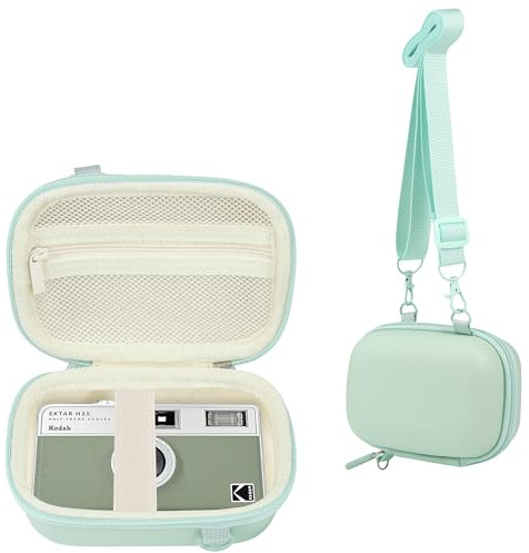 Leayjeen Film Camera Case, Compatible with Kodak EKTAR H35,Film and Battery Storage Case, Eva Hard Shell (Case Only) Green