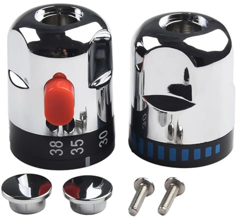 Laroal Grifos mezcladores termostáticos de agua caliente y fría, manijas de control de válvula para ducha