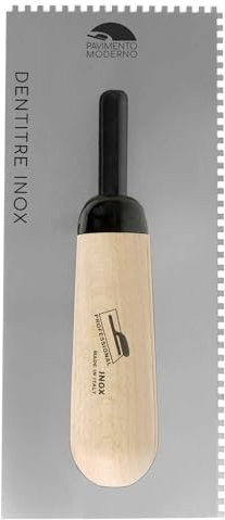 Spatola americana dentata denti 3mm Pavimento Moderno per fissare rete e per mosaici in Acciao INOX