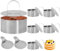 WEFHEF Set di 6 Coppapasta Tondo 8 cm, Stampini Mousse Professionale, Anelli per Mousse in Acciaio Inossidabile, per Dolci, Cheesecake, Gelato, con 6 Coperchi + 2 Spatole