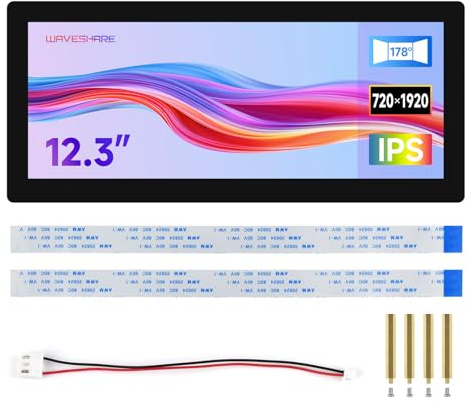 Waveshare 12.3inch DSI Capacitive Touch Screen, 720x1920 Pixels, IPS Panel, 10-Point Touch, Optical Bonding Toughened Glass Panel for Raspberry Pi 5/Omni3576