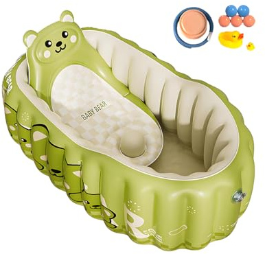 Reisebadewanne Für Baby | Aufblasbarer Badeeimer Für Babys Mit Luftpumpe Und Badespielzeug - Zusammenklappbare Duschwanne Für Zu Hause, Hotel Und Reise