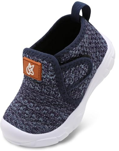 JIASUQI Toddler Shoes Boys Girls Wide Adjustable Barefoot Walking Shoes Kids Breathable Sneakers for Indoor Outdoor