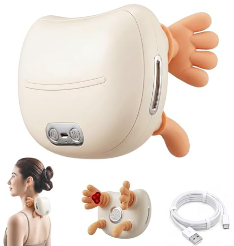 Masajeador De Cuello 4D Inalambrico, Masajeador Cervical Con Calor 2 Niveles, Recargable USB-C para Casa, Oficina y Viajes, Regalo para Mujeres, Hombres mamá y Papá