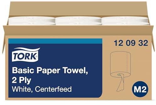 Tork Centerfeed Paper Towel White M2, High Absorbency, 6 x 500 Sheets, 120932