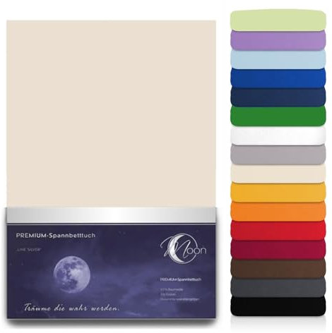 Premium Spannbetttuch Spannbettlaken MOON für Wasserbett und Matratzen Line Silver 180x200-200x220-leinen
