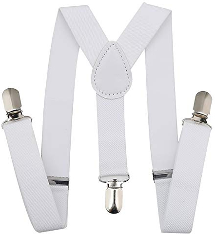 Trimming Shop Mens Braces with Very Strong Metal Clips Heavy Duty Suspenders One Size Fits All Men and Women, Adjustable 25mm Wide Elastic Y Style Suspender