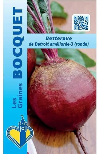 Sachet de graines de Betterave de Détroit améliorée 3 (Globe) - 7 g - légume racine - LES GRAINES BOCQUET