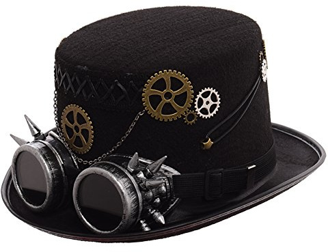 GRACEART Steampunk Cappelli a cilindro con googles(Vari stili)